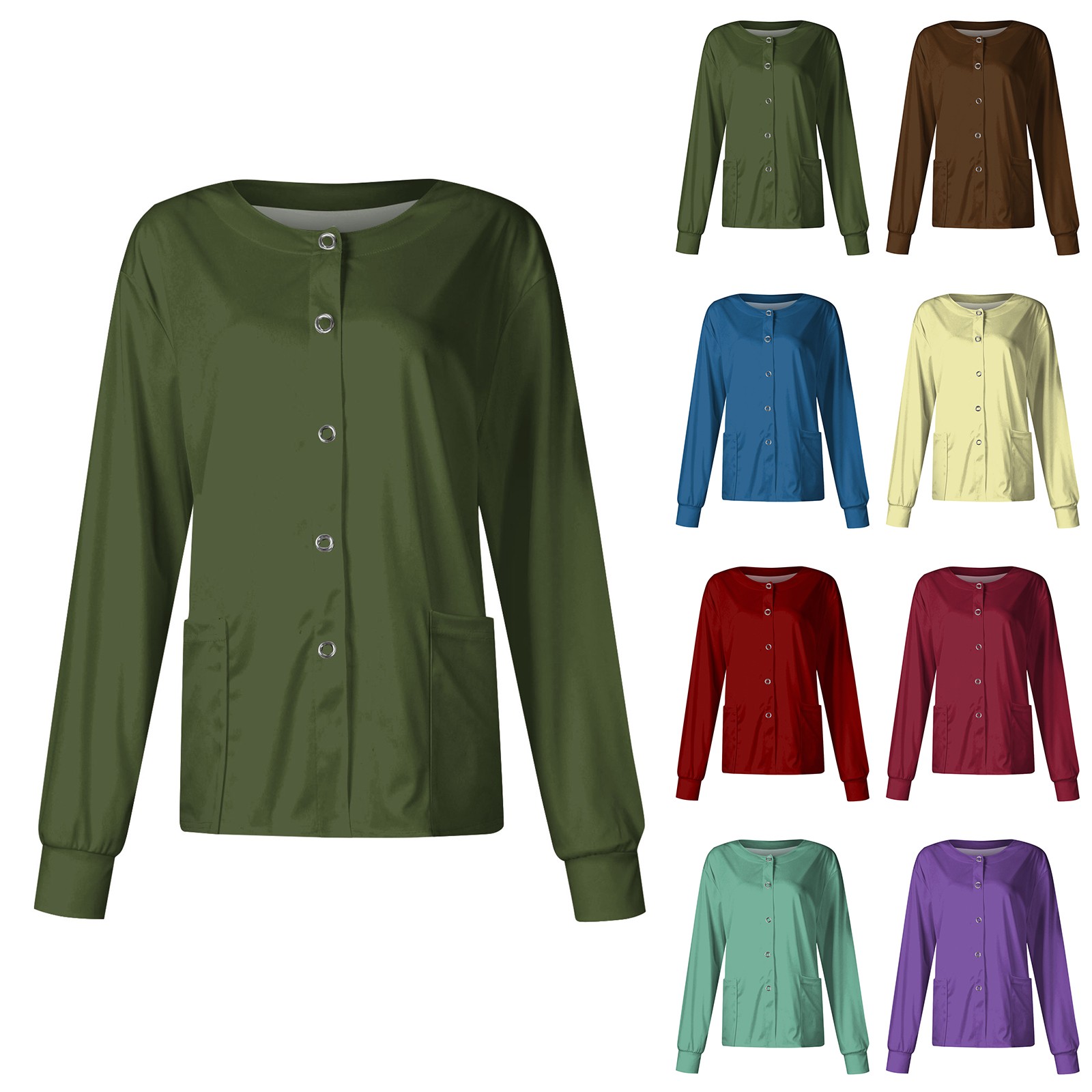 Women Long Sleeve Pocket Worki - Medical Lab Uniform review and price